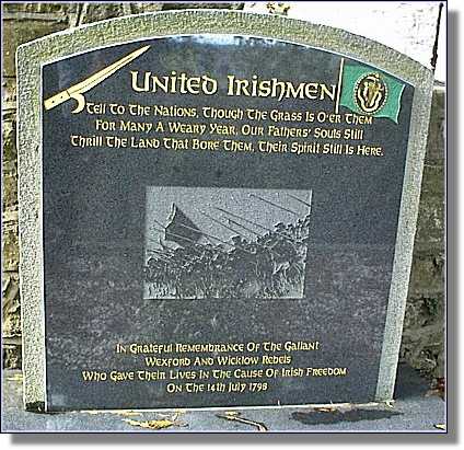 Close-up of commemorative plaque in Ballyboughal churchyard