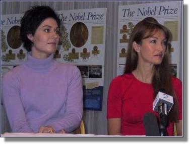 Sissel with British actress Jane Seymour,
 at the Nobel Prize presentation ceremony.